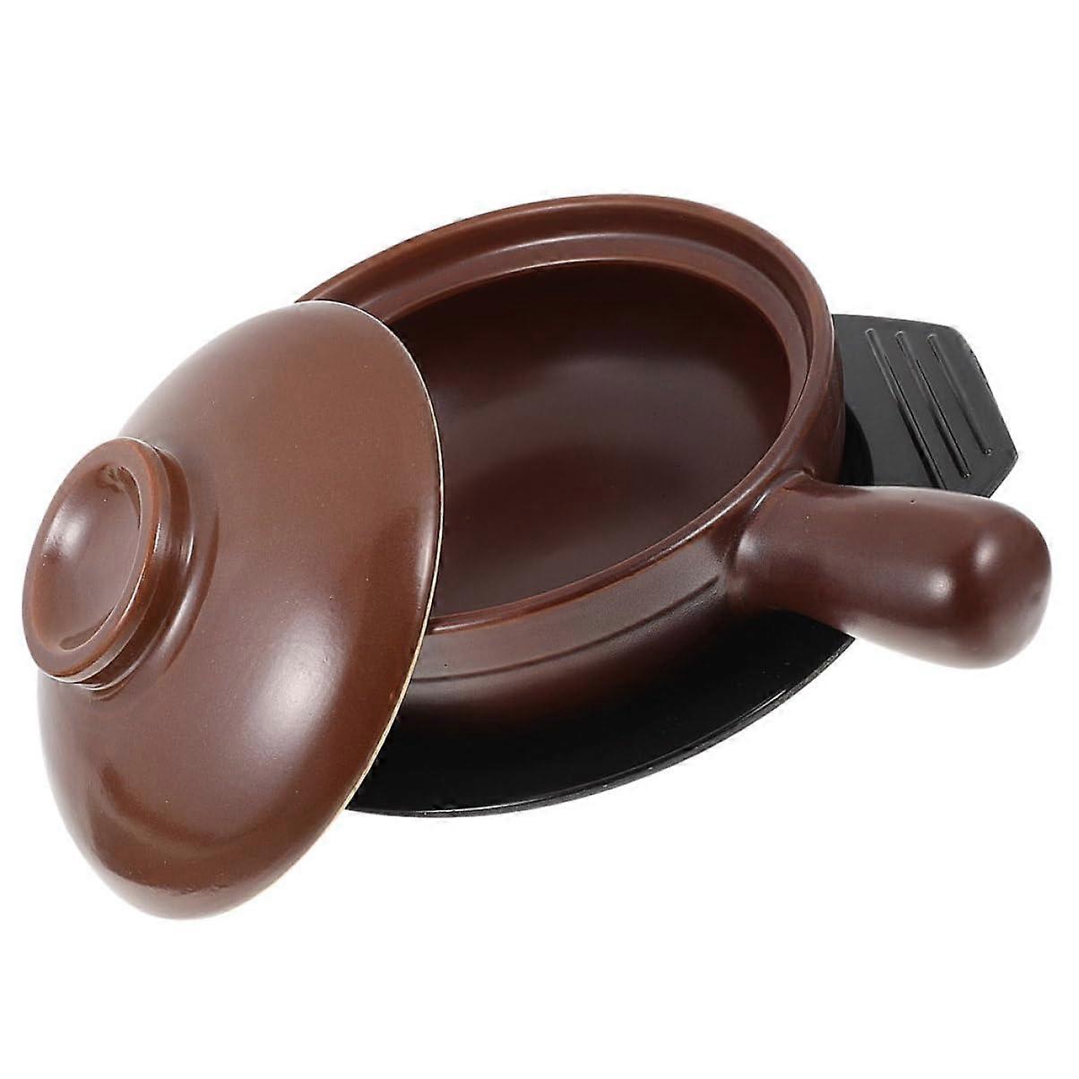 1 temperature resistant ceramic pot with handle for soups and stews in home kitchens