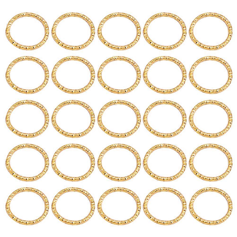 100Pcs Traditional Round Jump Rings for Jewelry Making with Golden Embossing Design Ideal for Craft Enthusiasts