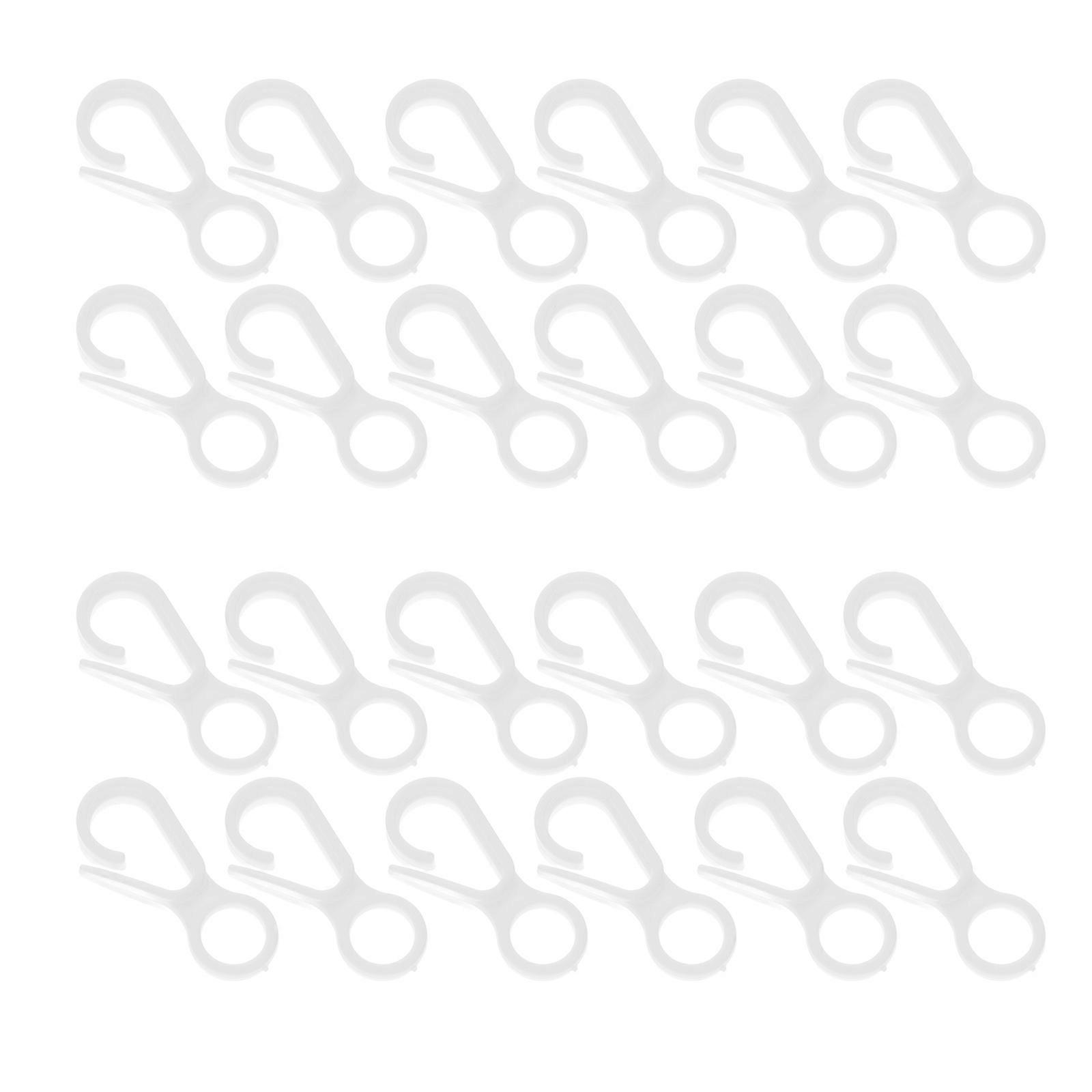White DIY Plastic Hooks Set of 250 Durable Mask Strap Hooks for Hanging Everyday Items