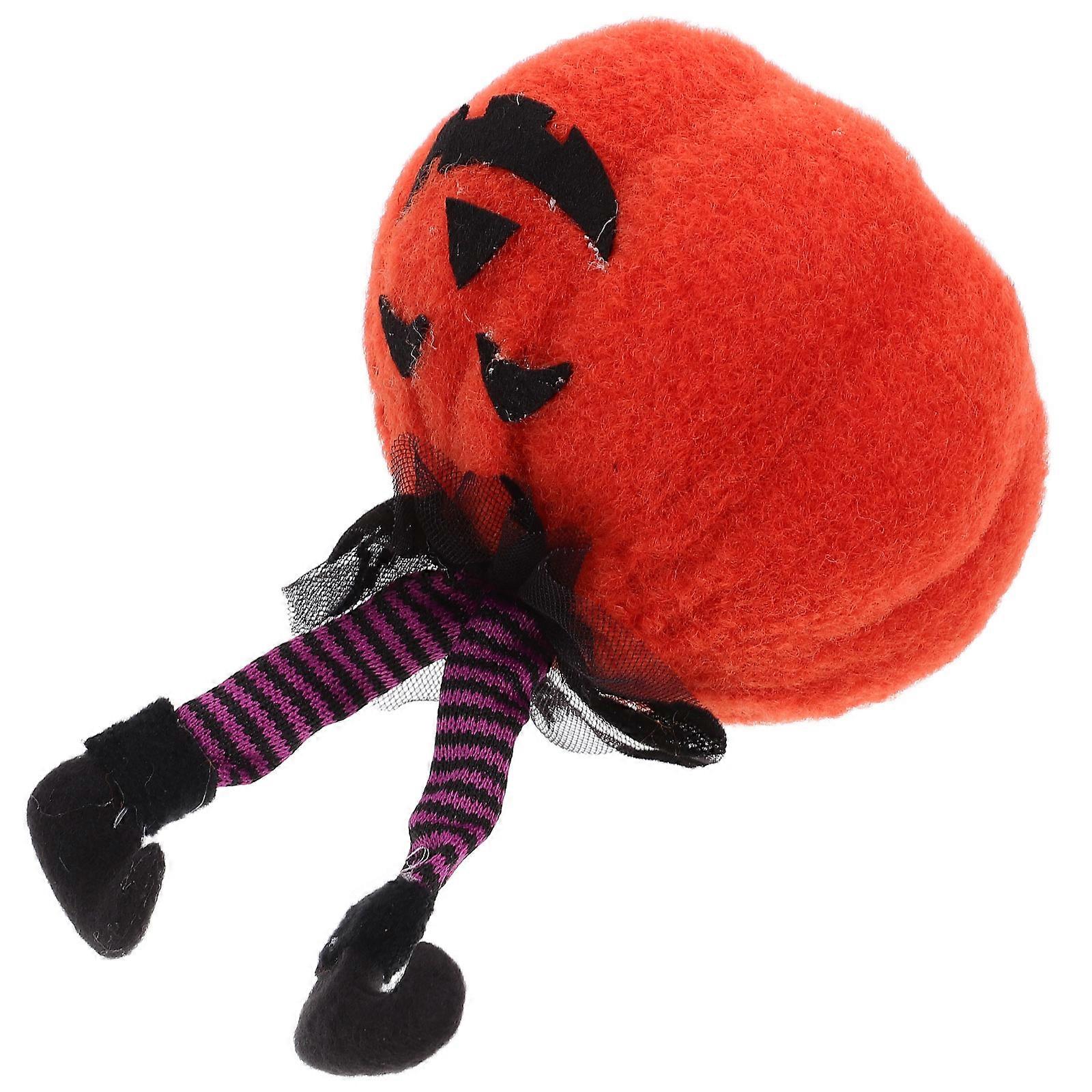 Spooky Purple Halloween Witch Foot Pumpkin Doll Table Decoration for Indoor Parties – Unique, Elegant Centerpiece for Home Gatherings with Eye