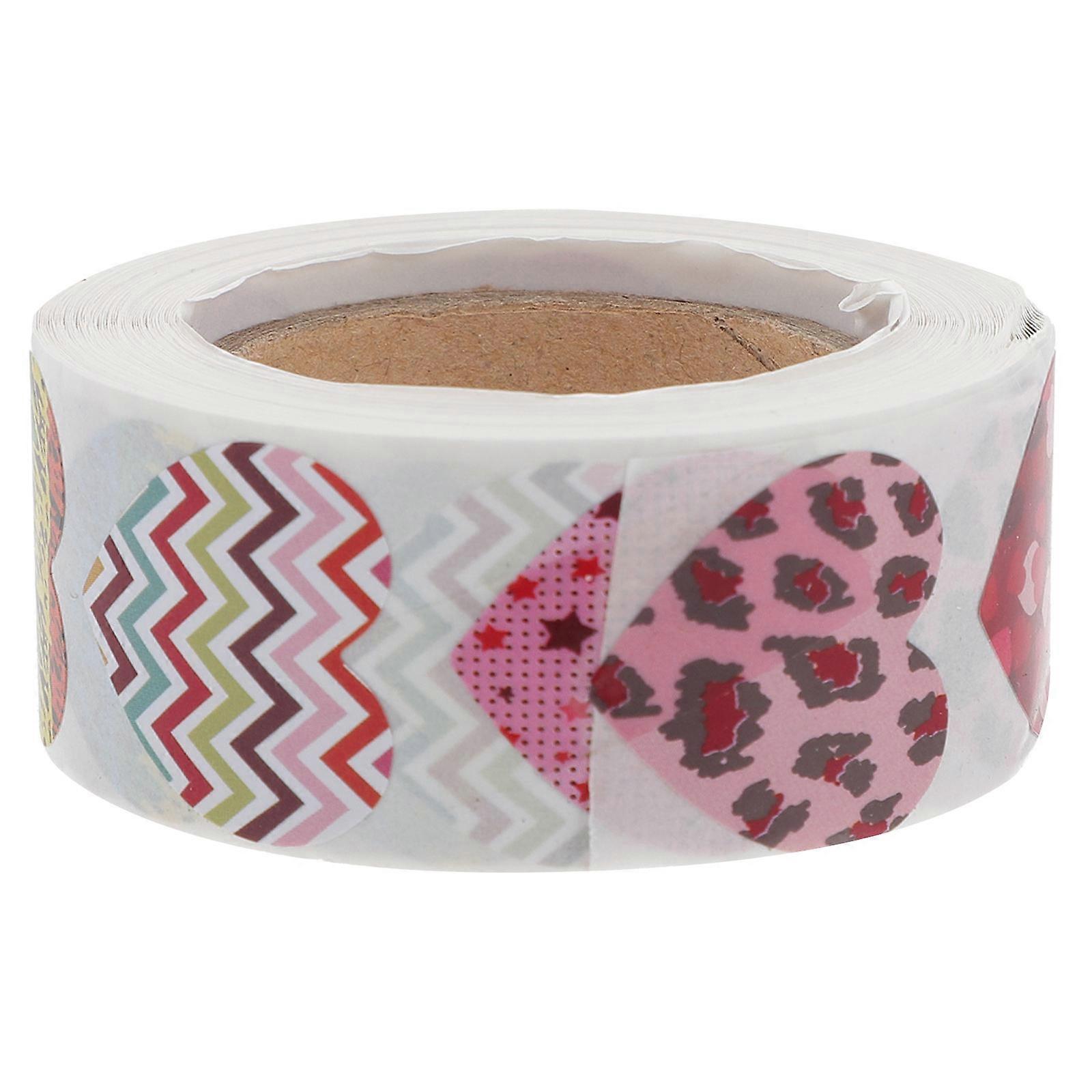 Heart Shaped Valentine's Day Stickers 2.5X2.5cm Decorative for Gifts and Parties 1 Roll