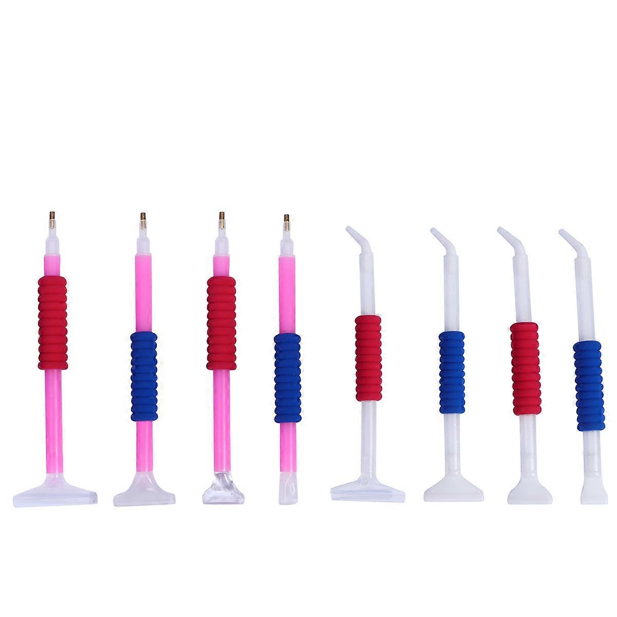 8PCS Diamond Drawing Pen with Curved & Straight Tips, Slip Resistant Design for DIY Diamond Embroidery Crafts, Durable Material