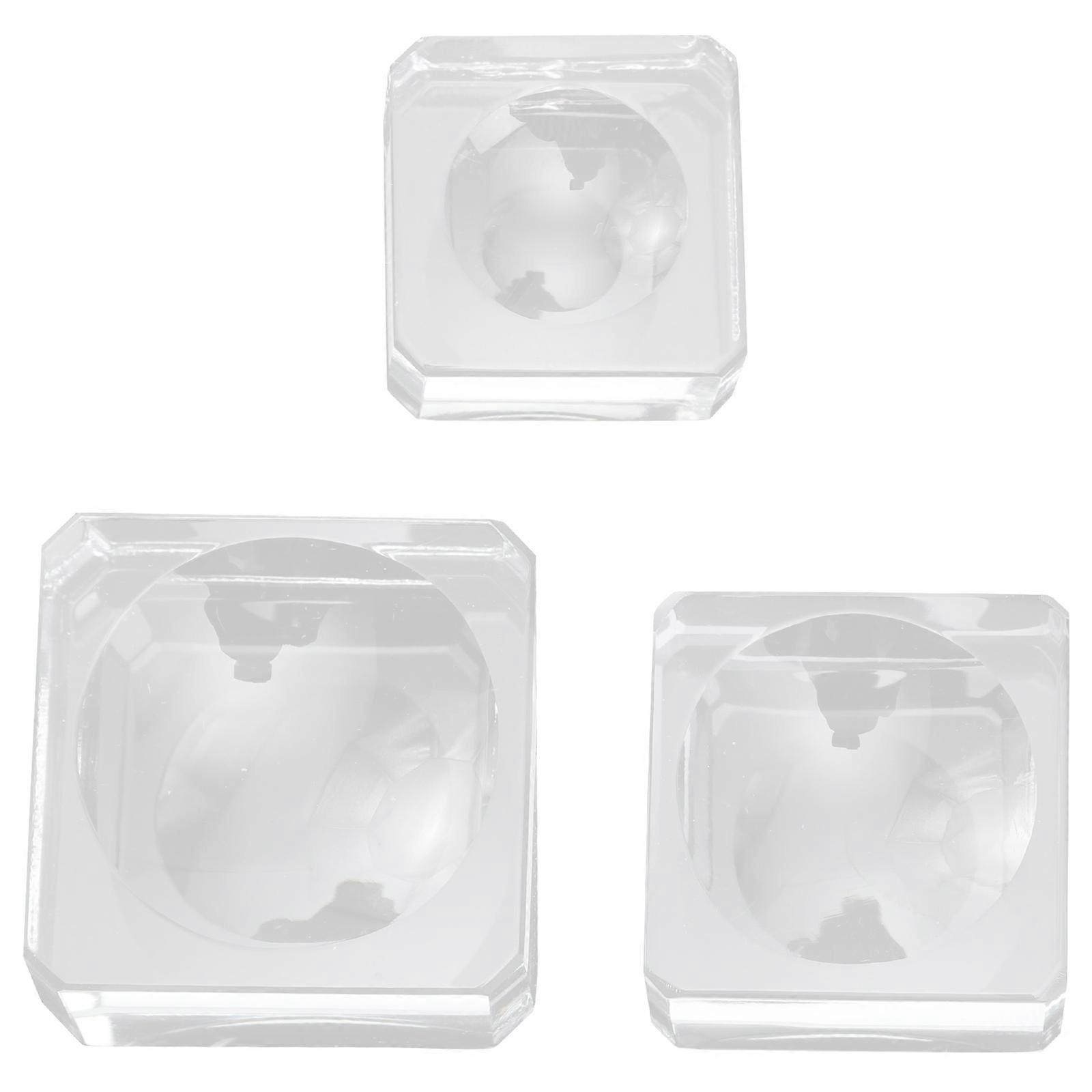 Gazing Ball Stand Elegant Display Base Clear Sphere Holder Suitable For Study Room 3Pcs
