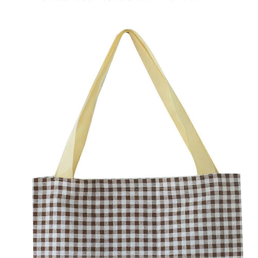 Washable Storage Bag In Coffee Color With Simple Pattern Perfect For Grocery Bag Usage 1Set