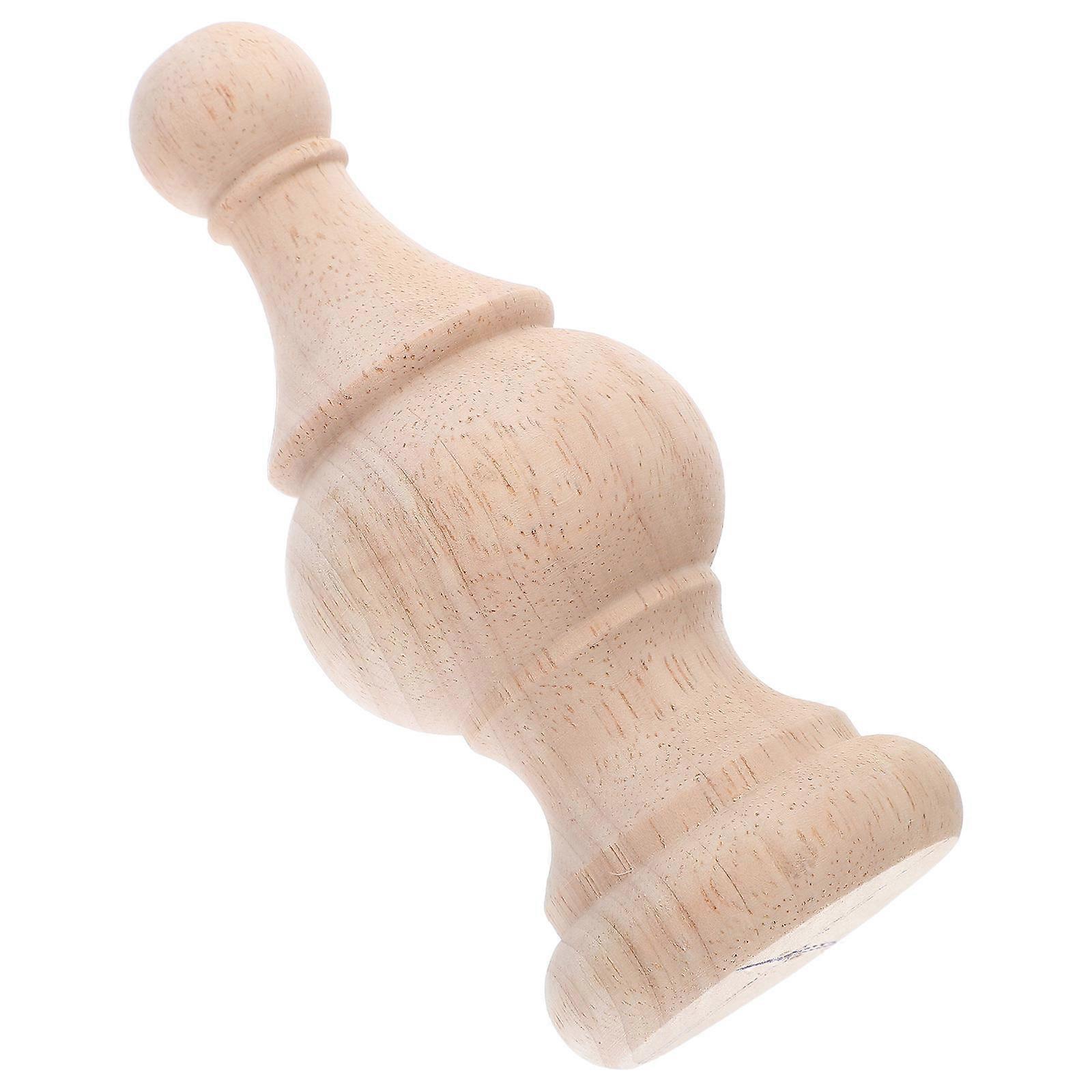Refined Wooden Finials: Decorative Topper For Bed Posts And Staircases In Khaki With Rounded Ball Shape 1Pack