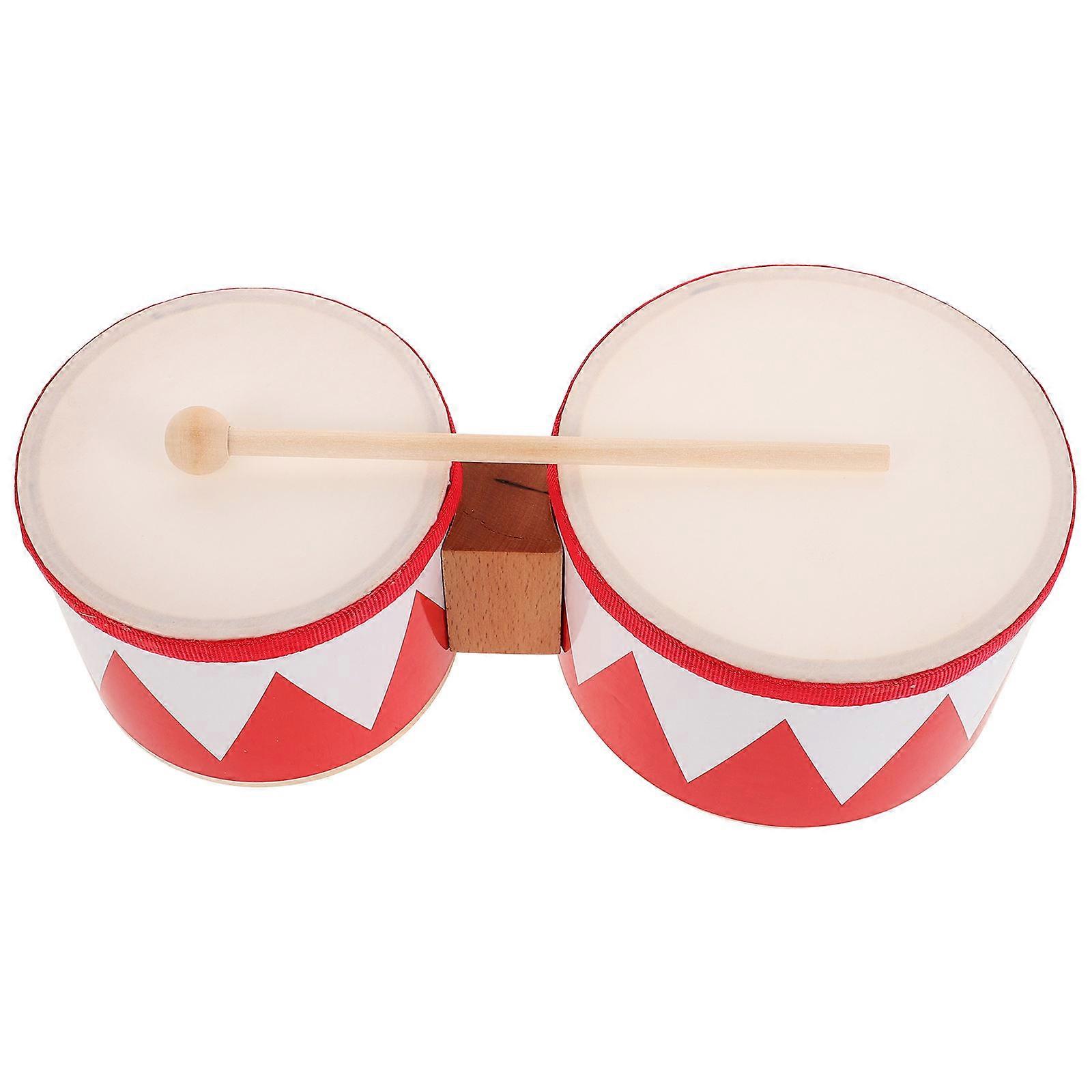 Bongos Drum for Hand and Floor Percussion, Includes Drumsticks, Ideal for Early Education and Dance Classes