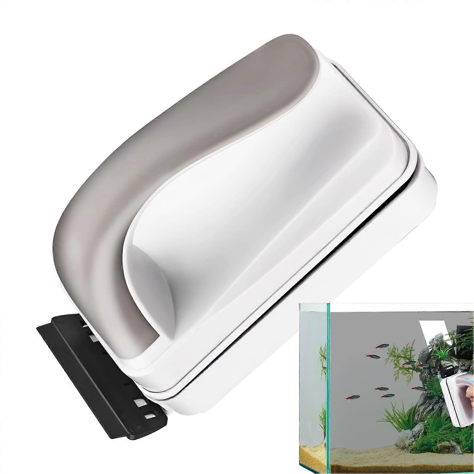 Magnetic Aquarium Cleaner: Double-Sided Glass Scraper, Scratch-Resistant Floating Brush, Medium Size, For Home/School