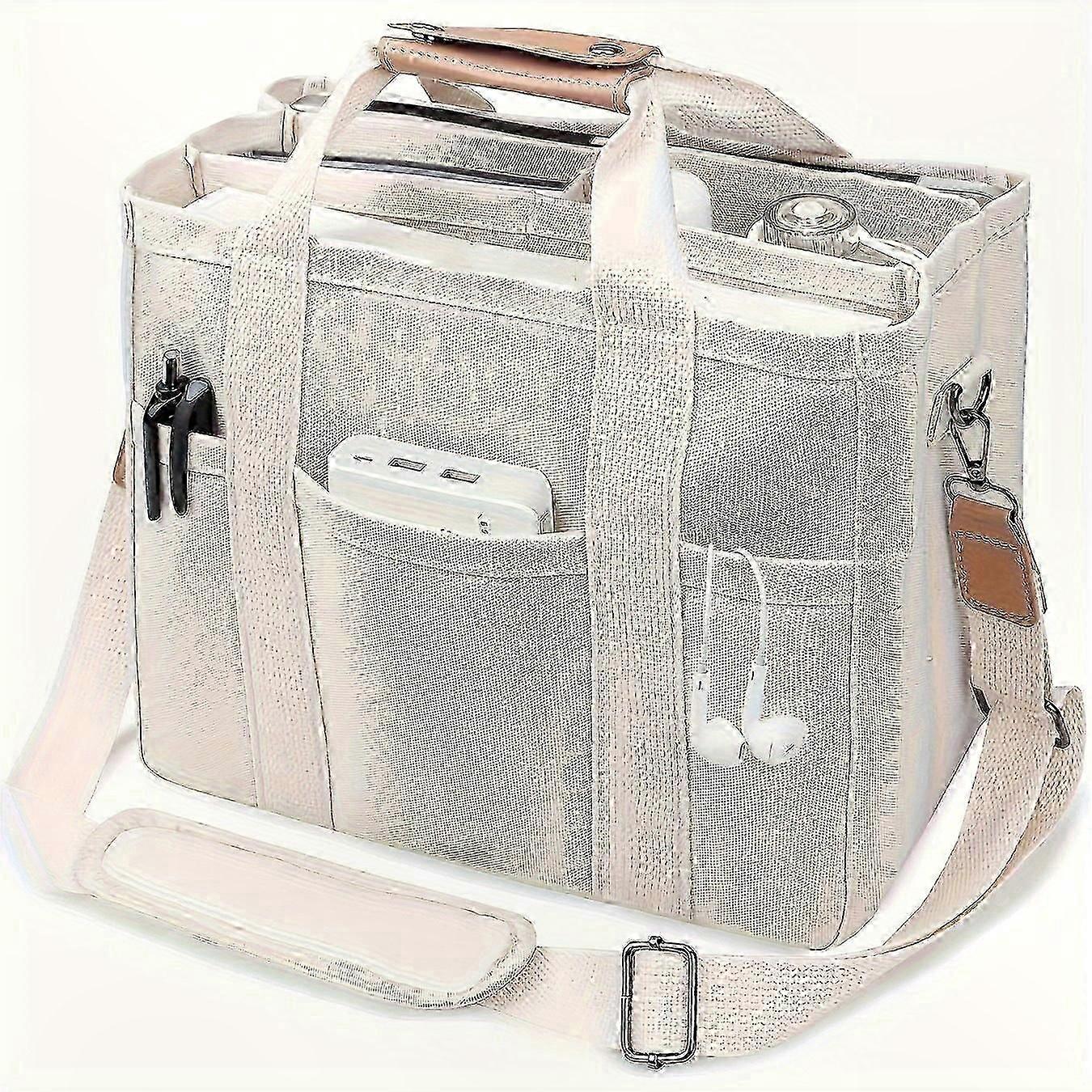 Multi-Pocket Canvas Tote Bag for Women Stylish and Functional Everyday Carry Solution