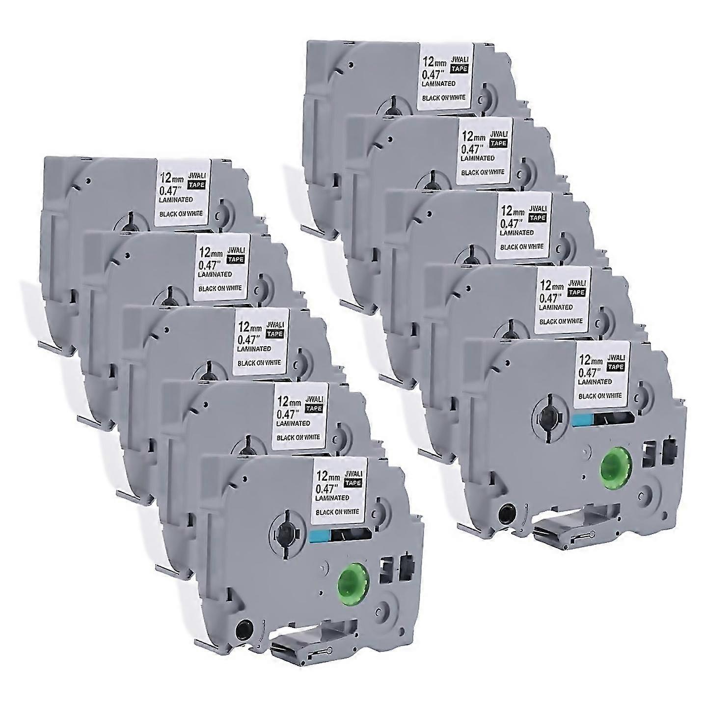For 10 pack p touch label maker tape for tze231 tze tape 12mm 047 laminated label re White