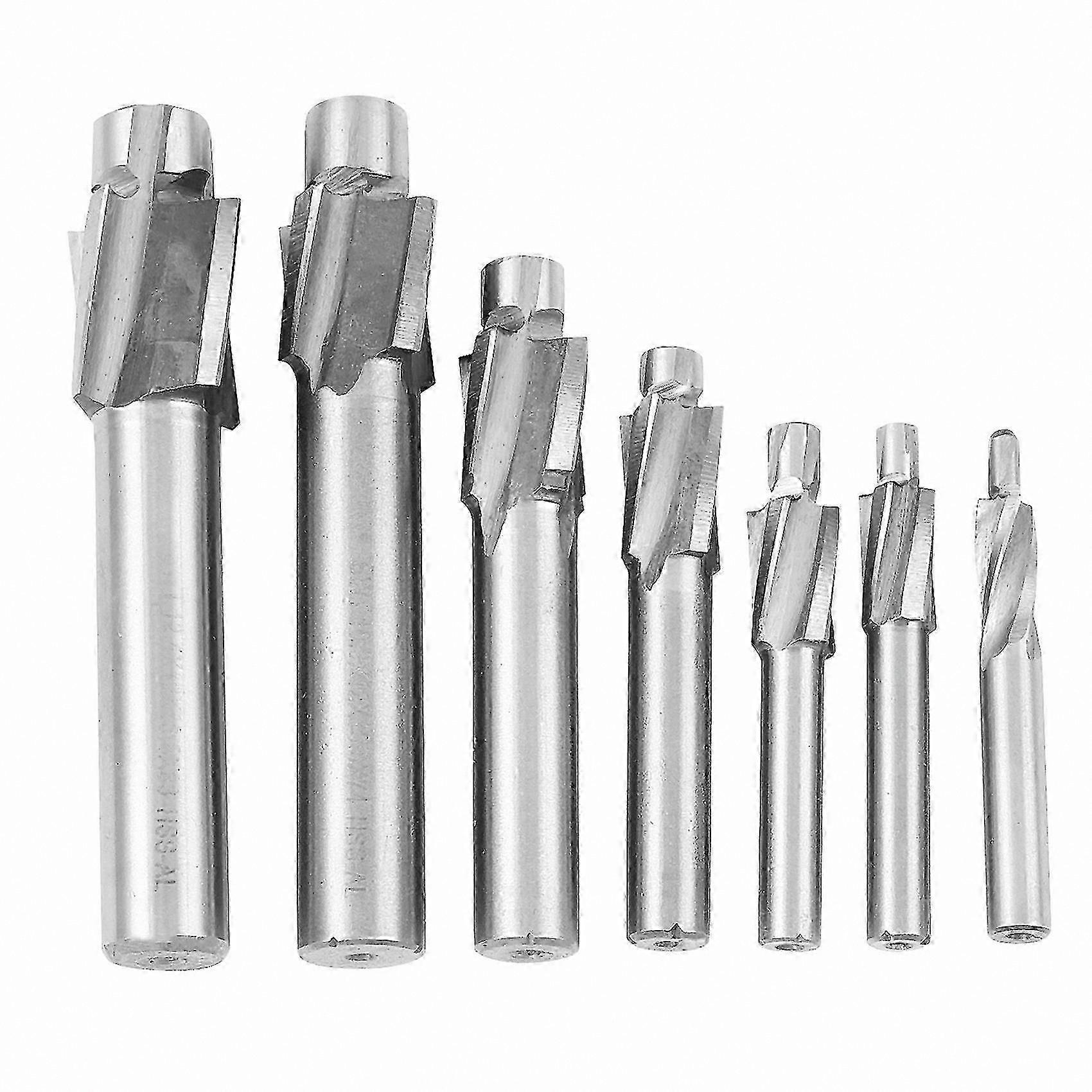 High-Speed Steel End Slot Drill Bit Set, 7-Piece Counterbore Milling Cutter with Pilot Slotting Tool for Precision Metalworking