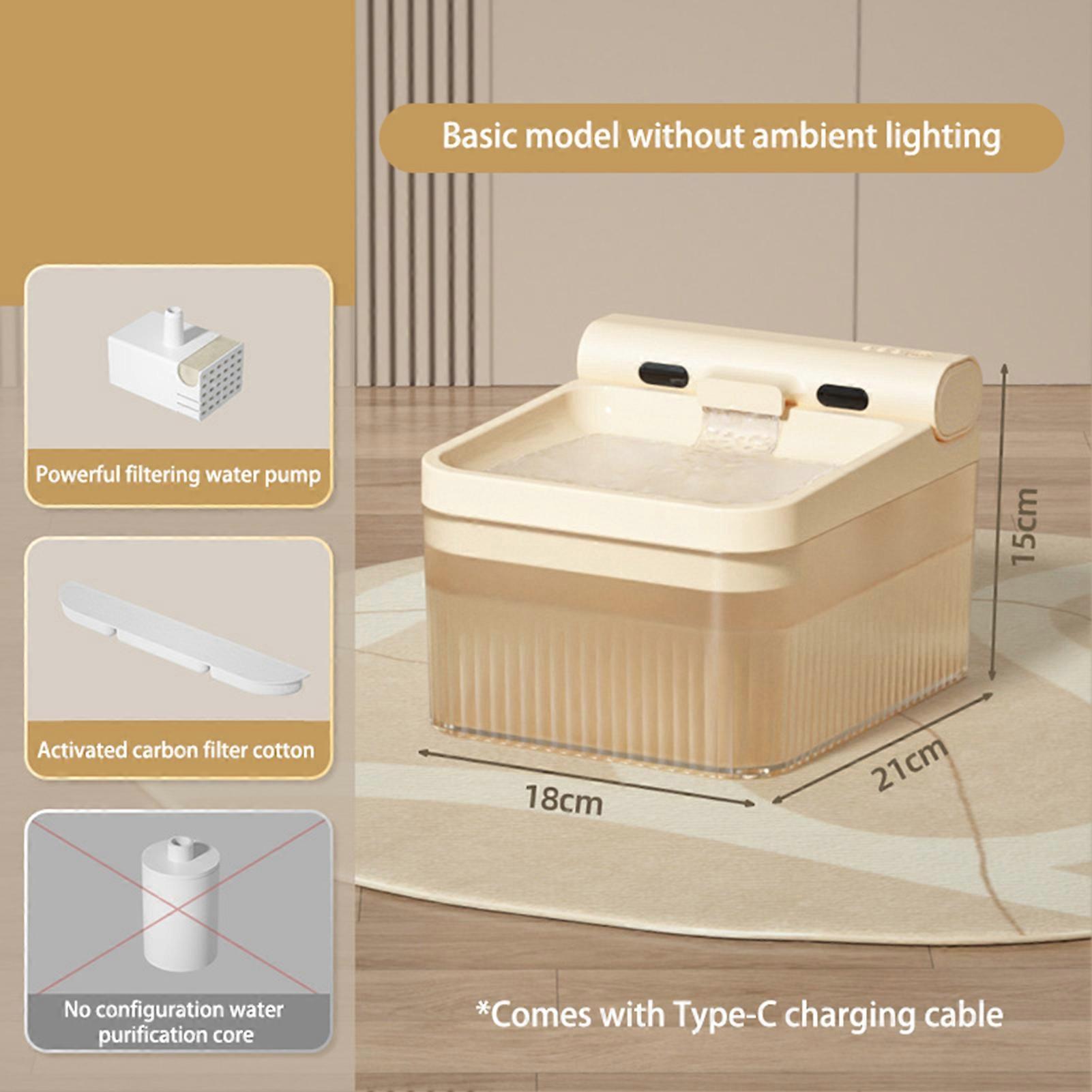 Wireless Cat Water Fountain Battery Operated 4L For Pets Dog Cat Water Dispenser Filter Chip Water Purification Core