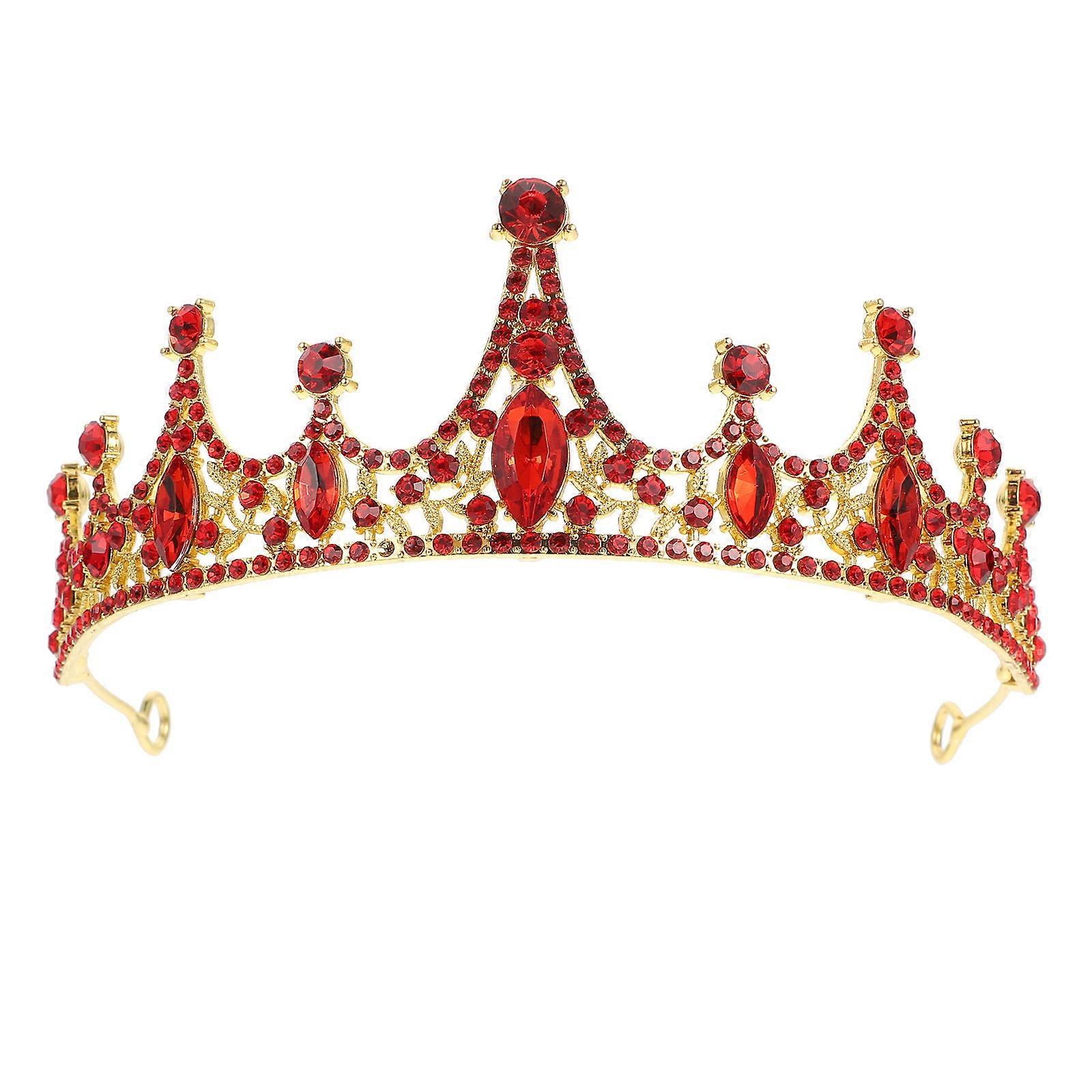 Durable Golden Rhinestone Bride Crown with Charming Detail for Wedding and Party Decor Size 1Pc