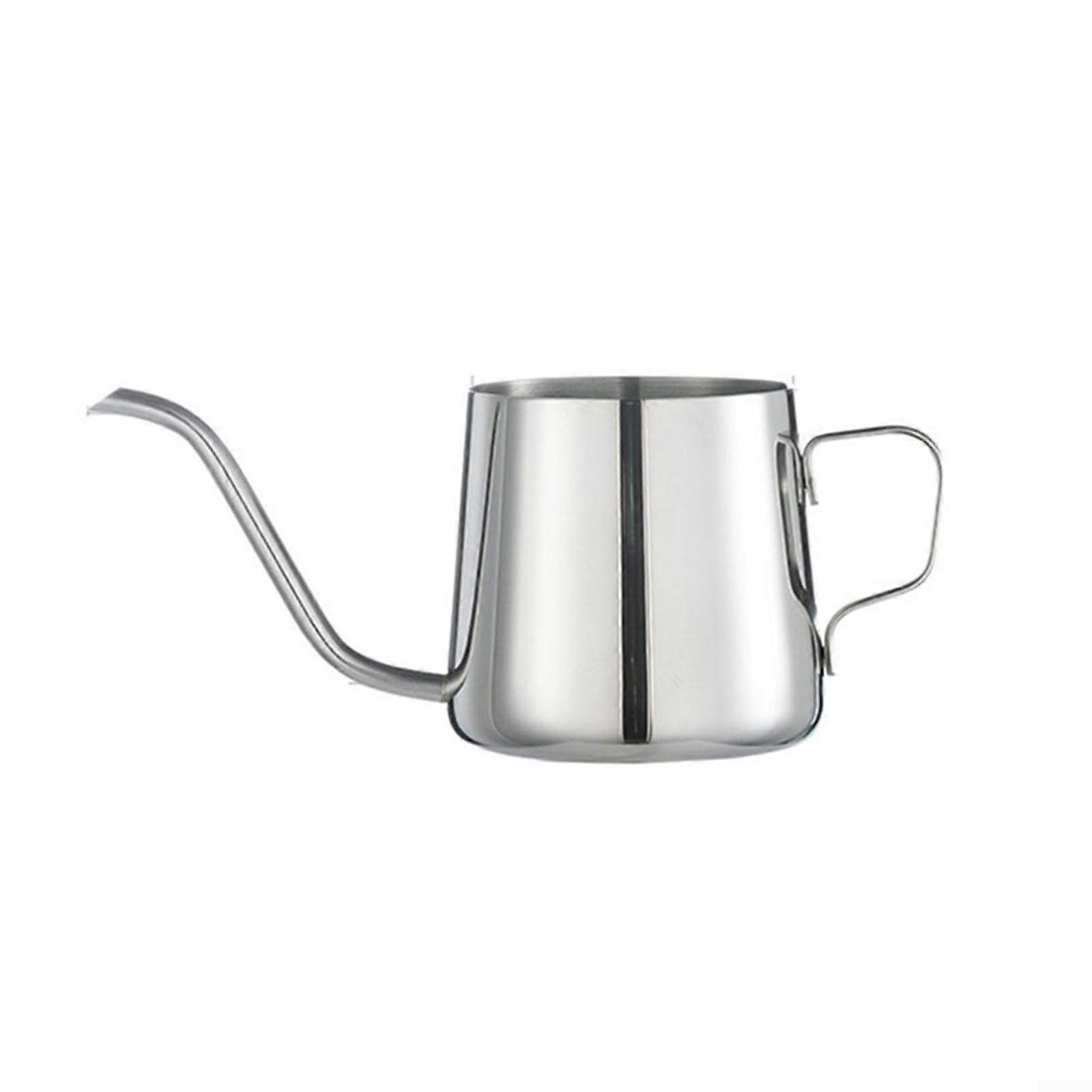 Stainless Steel Gooseneck Kettle 250ml for Precise Water Flow Control in Brewing Coffee and Tea - Silver Design