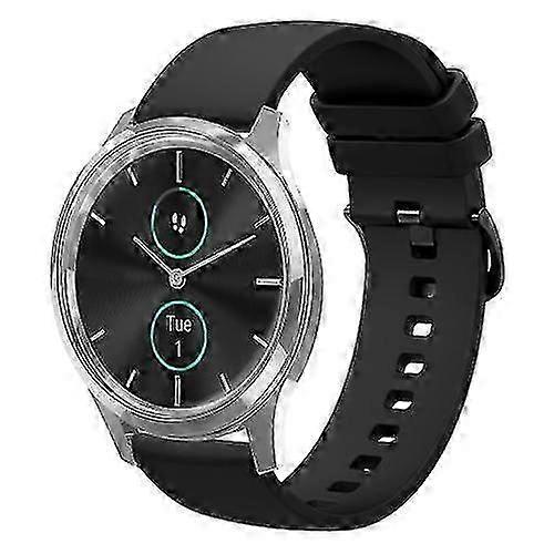 For Garmin Vivomove Luxe 20mm Solid Color Soft Silicone Watch Band KJTJ