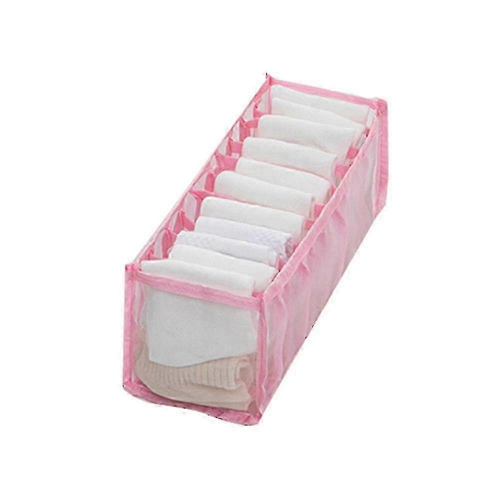 Εσώρουχα &; Σουτιέν Κουτί Οργάνωσης Αποθήκευσης με 11 Πλέγματα για Συρτάρι ή Ντουλάπα σε Ροζ
