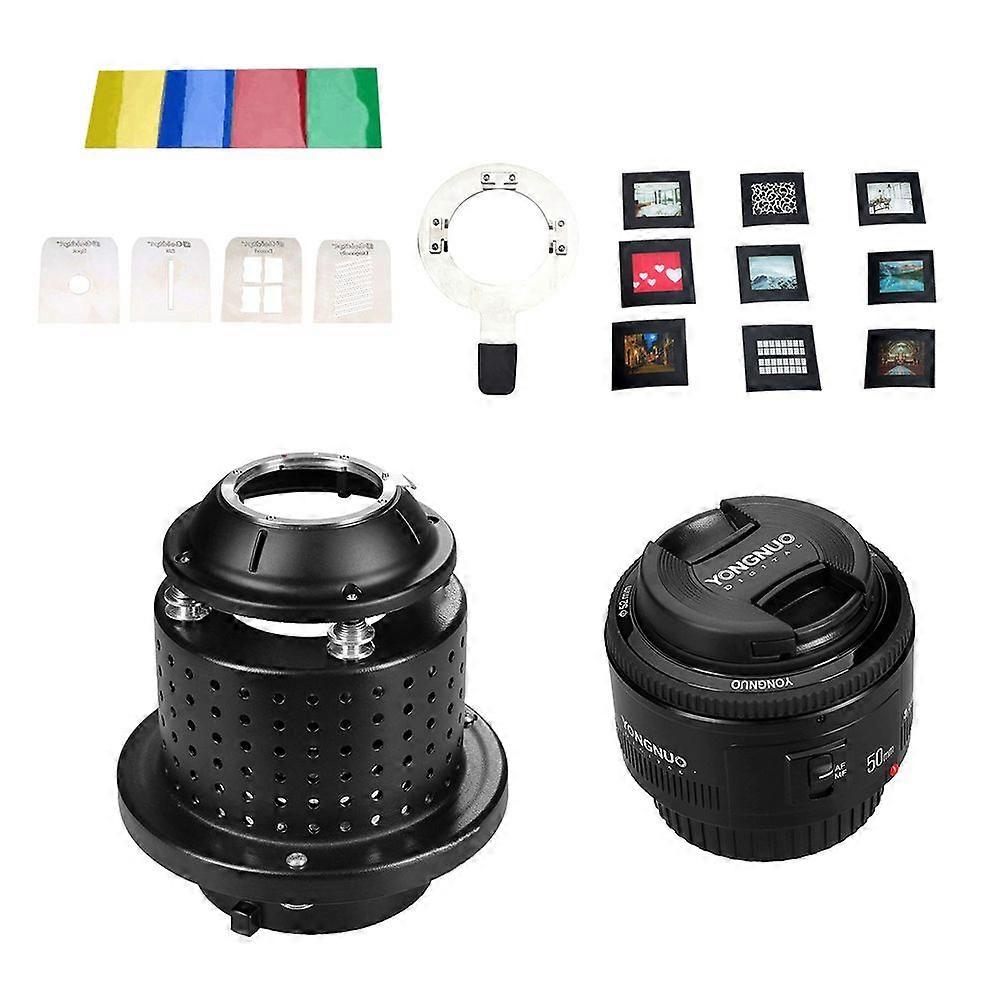 SN-29 Flash Concentrator Conical Snoot Video Light Art Styling Snoot with YONGNUO YN50mm F1.8 Lens Bowens Mount Photographic Equipment Accessories