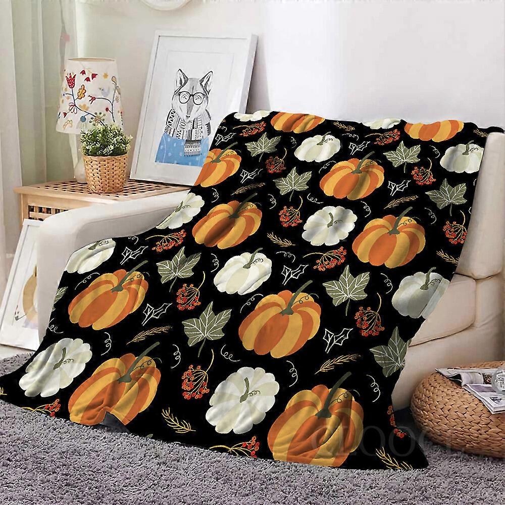 Halloween Blanket - 3D Pumpkin Ghost Flannel 50x60" for Party Sofa Bed Living Room Style 2