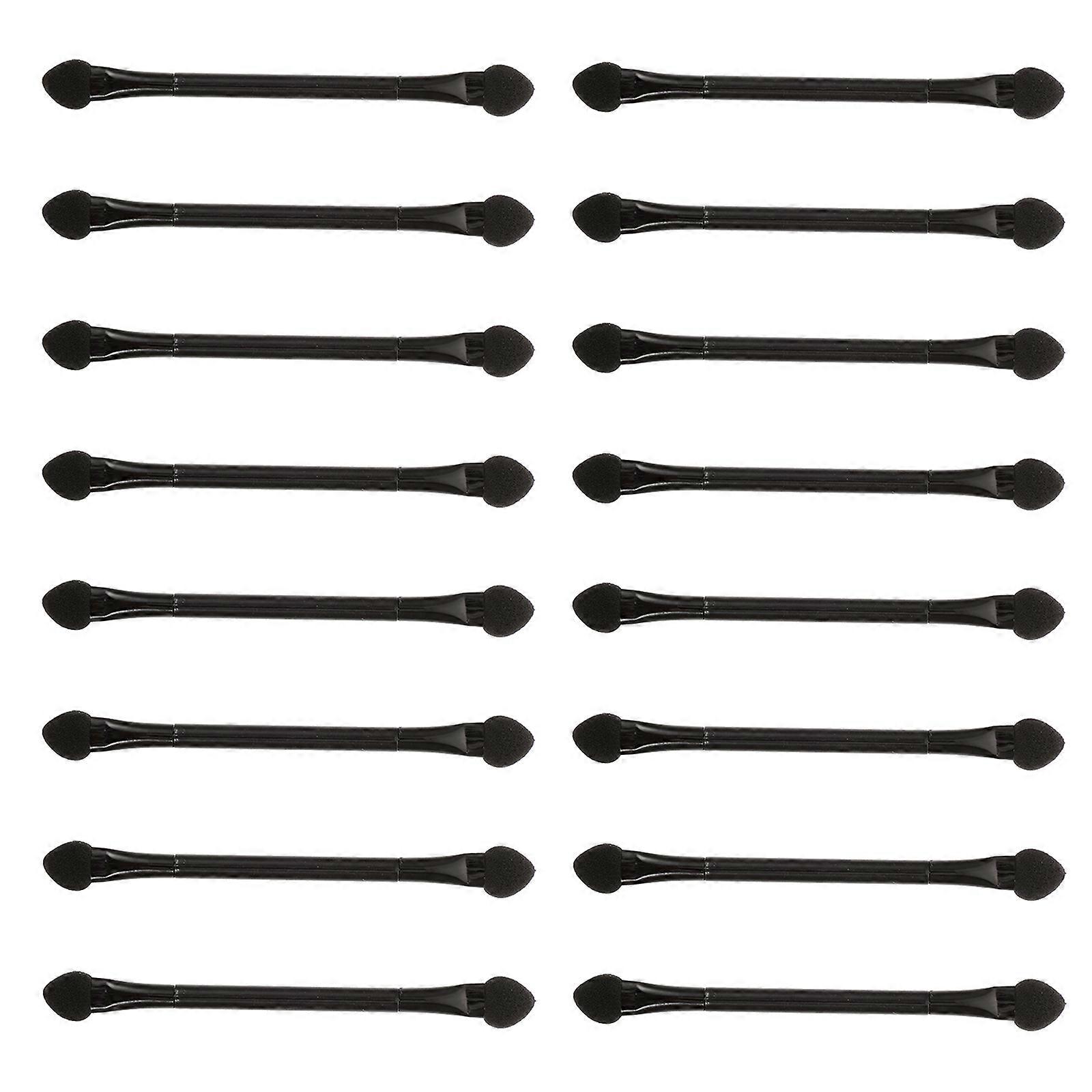 Soft Sponge Eye Sticks Double Ended Eye Shadow Applicators for Beginners Black Plastic 30Pcs