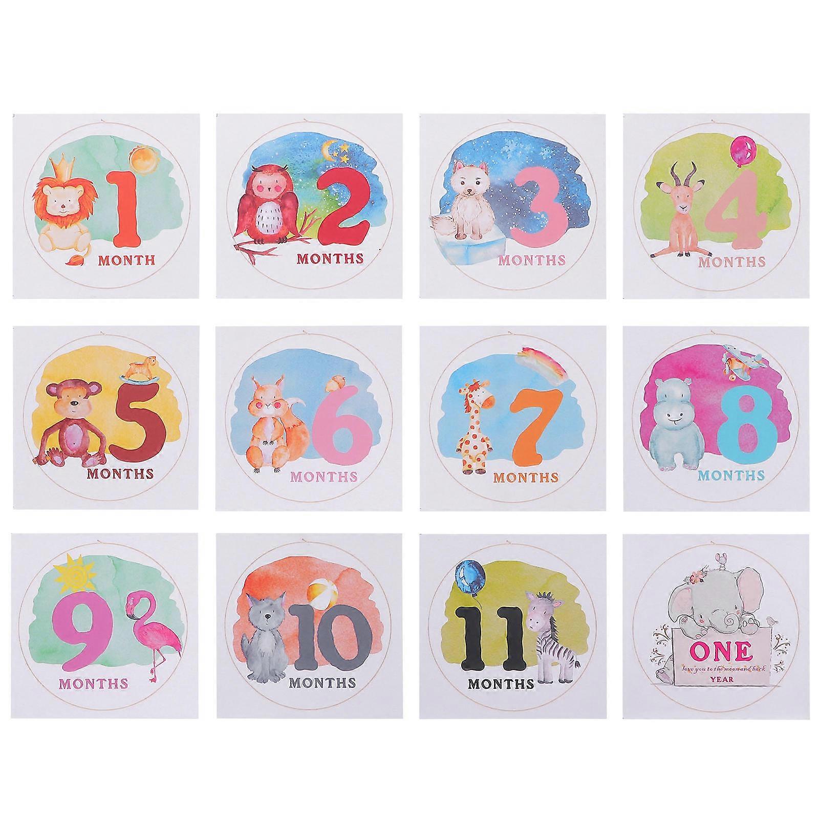 Baby Stickers Baby Month Sticker Commemorative Occasions Paper Assorted Color Designed for 1 Set