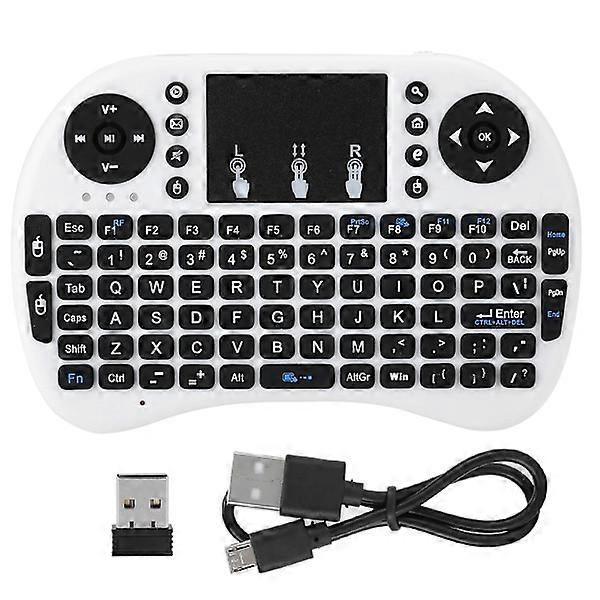 Mini Wireless Keyboard Flymouse 2.4G Multimedia Touchpad Touching Keyboard White