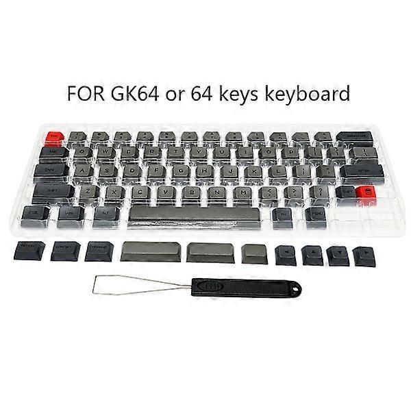 64-Key Keycap Set Double-Color PBT Thick Keycaps for GK64 Mechanical Gaming Keyboard