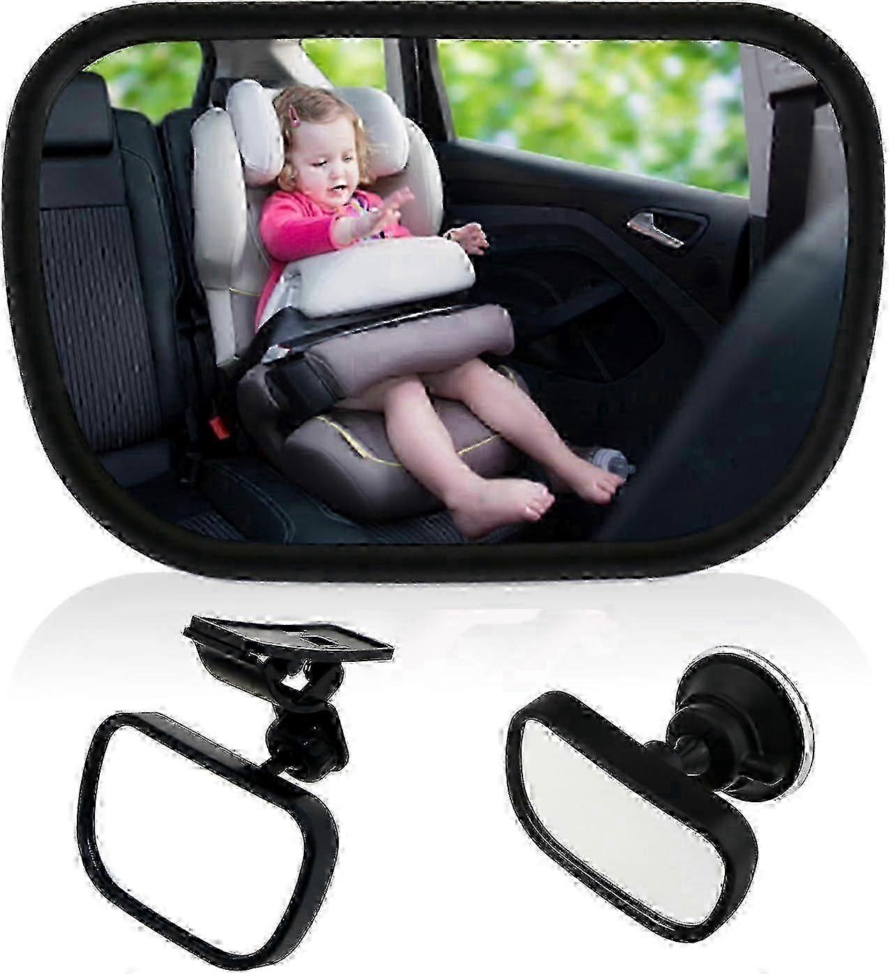 Baby car rearview mirror, shock-resistant material, two installation methods