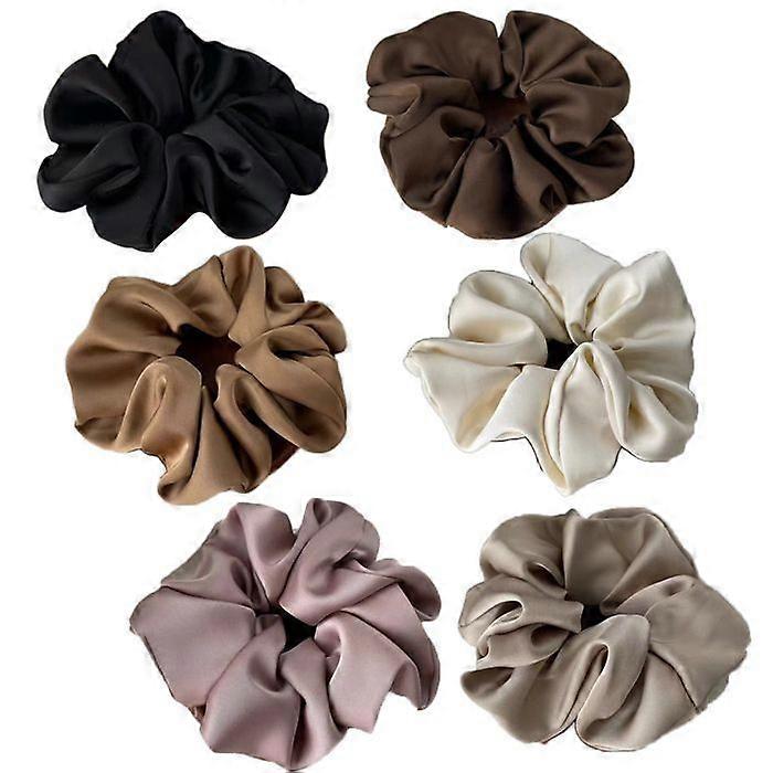 Silk And Satin Scrunchies For Women, Set Of 6