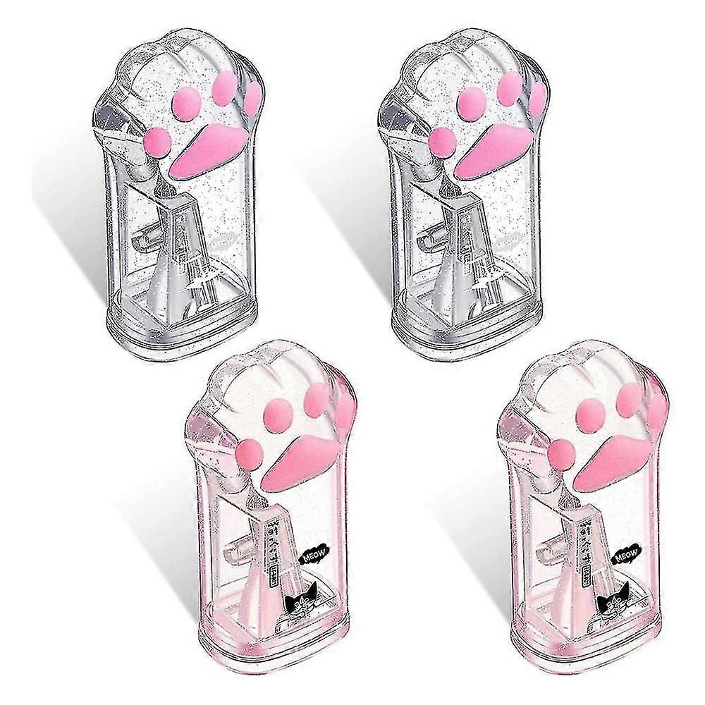 4-Pack Cute Kawaii Claw Sharpener Manual Pencil Sharpener with Cover Pink