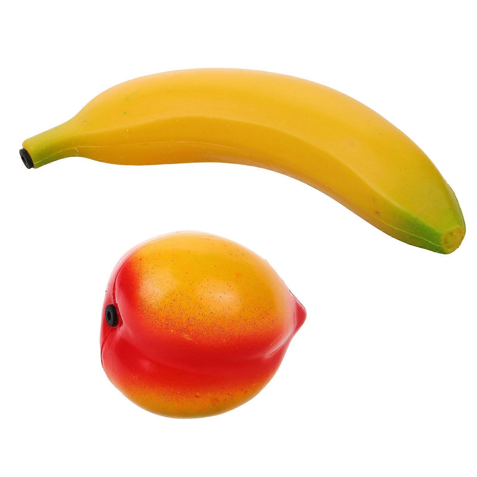 2Pcs Fruit Shaker Educational Tool for Children Assorted Color Plastic Simulation Fruit Cognitive Toy