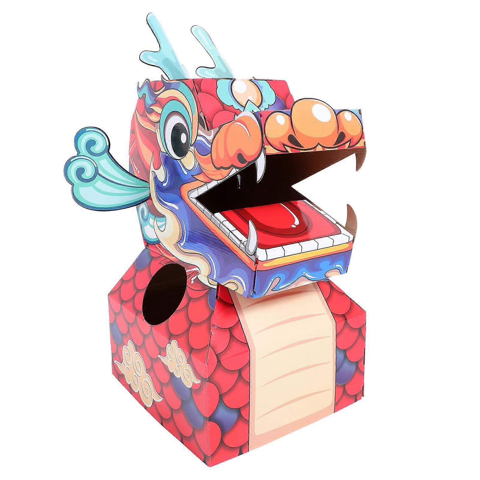 Dragon Shape Toy for Children and Kids in Chinese Traditional Festival Made of Red Paper for Educational Fun 1Pack