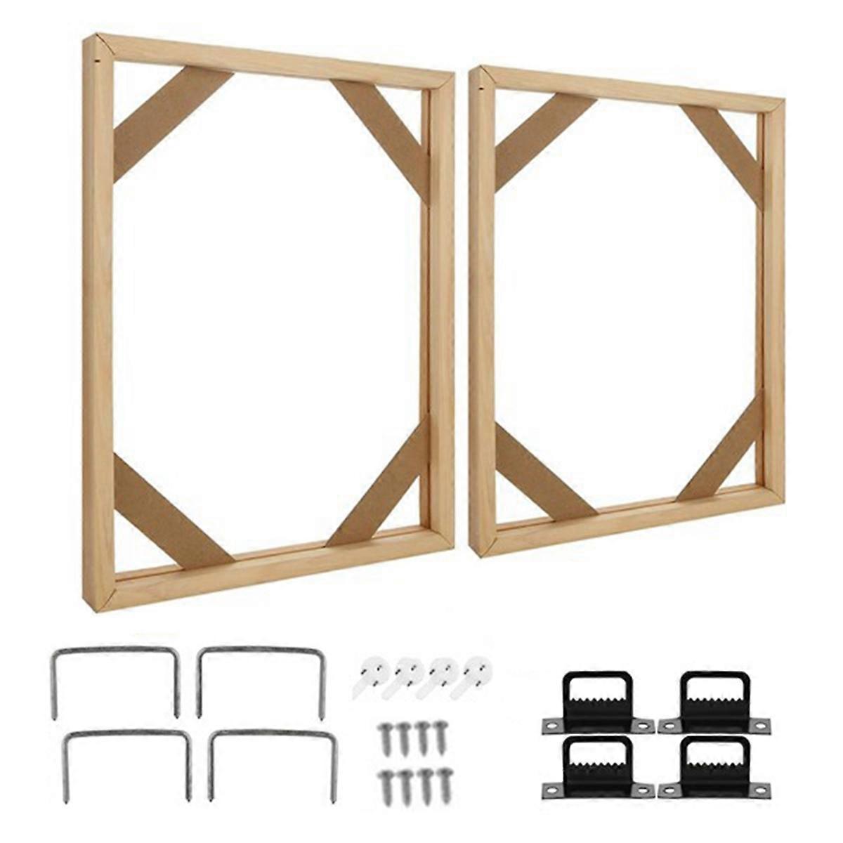 4 Set DIY Solid Wood Canvas Frame Kit, 16x20 Inch Canvas Frame Stretcher Bars Wood for Oil Paintings, Prints and Posters