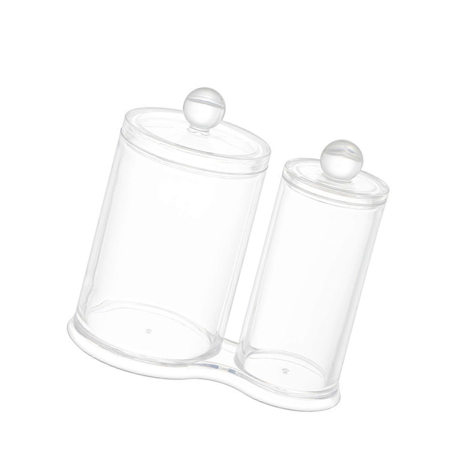 Multipurpose Clear Acrylic Storage Container Set With Lids Qtip Dispenser For Vanity Bathroom Countertop Organization Multicolor