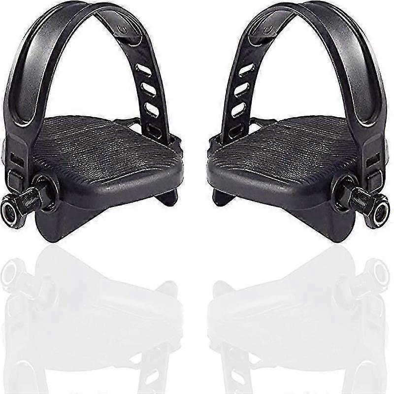 2 pcs set exercise bike pedals with anti-slip straps
