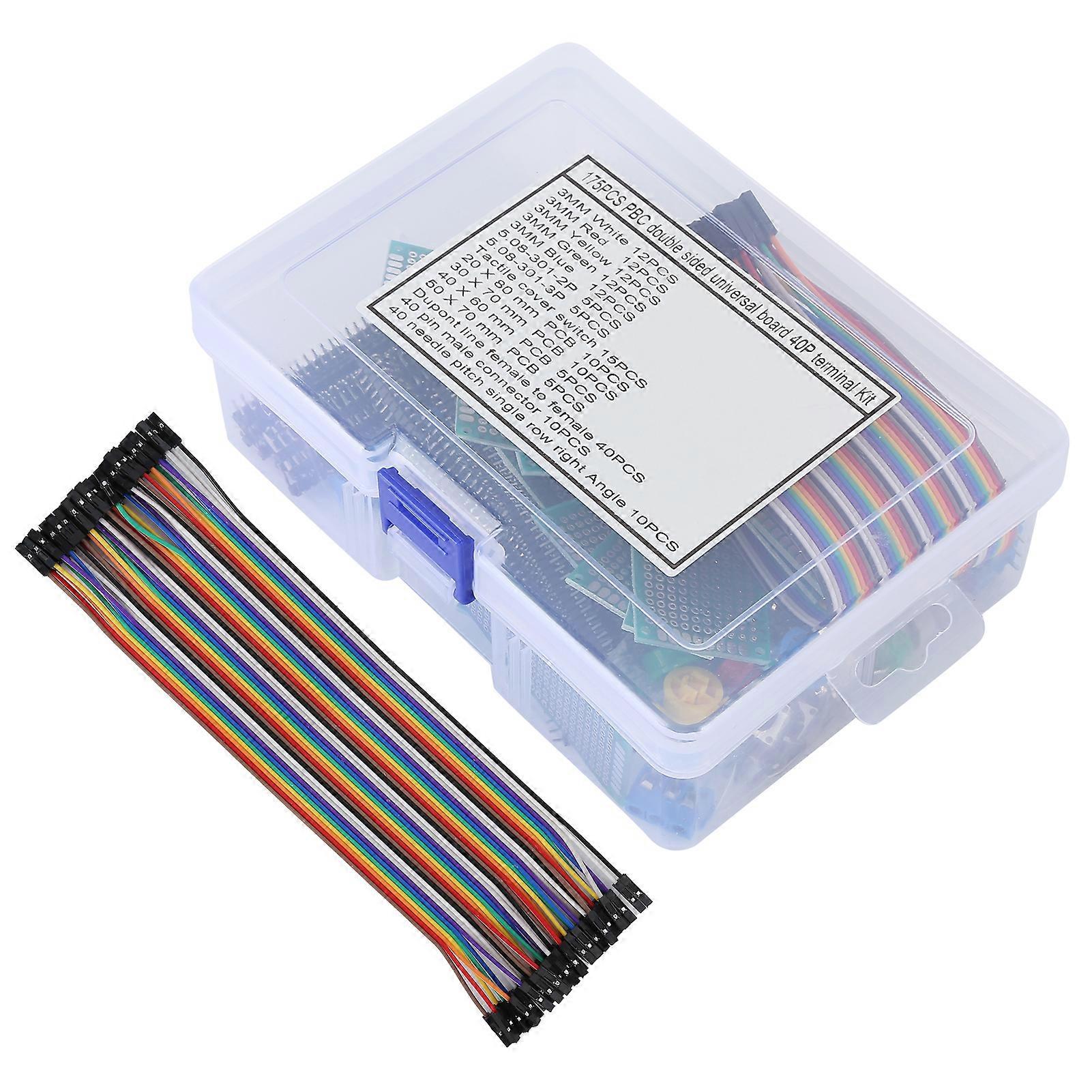 Circuit Board Complete Practical Double Sided Prototype Boards with 5 Colors LED for DIY Electronic Projects