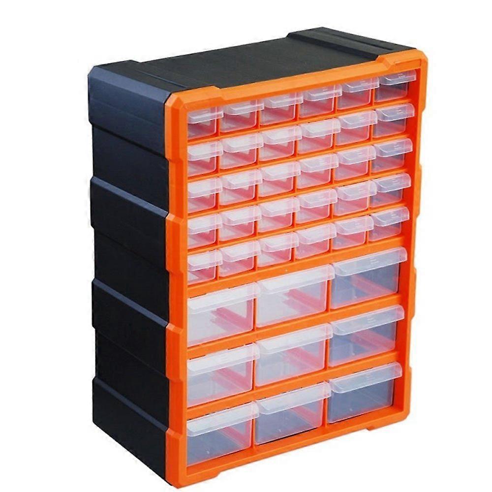Multi-Drawer Plastic Storage Cabinet For Home Garage DIY Hobby Craft Wall Mount Hardware Organizer Shelf Orange