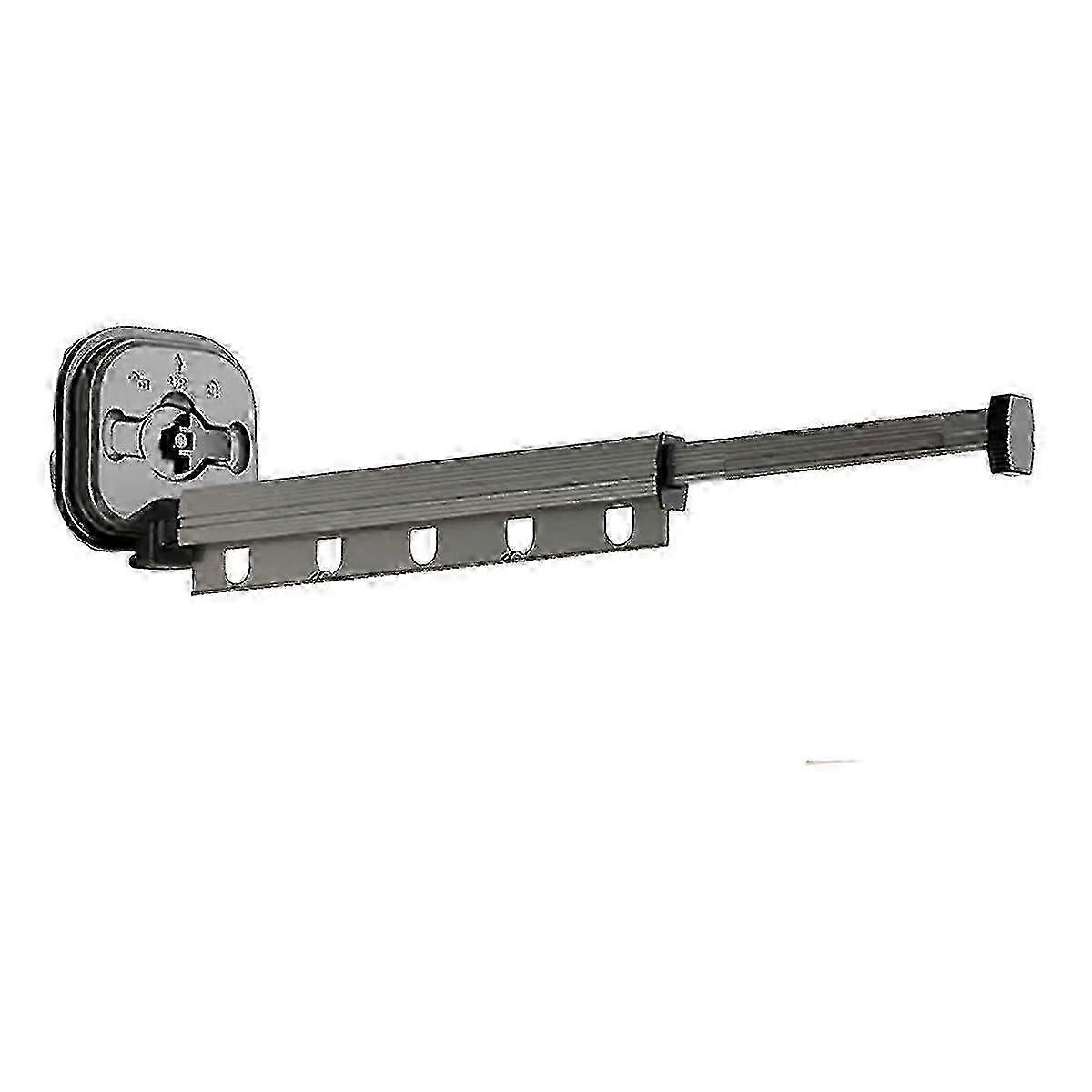 Folding Clothes Rack Aluminum Clothes Hangers Black Wall Mount Rack Drying Rack Sucker Install, S-mc Edition 0619
