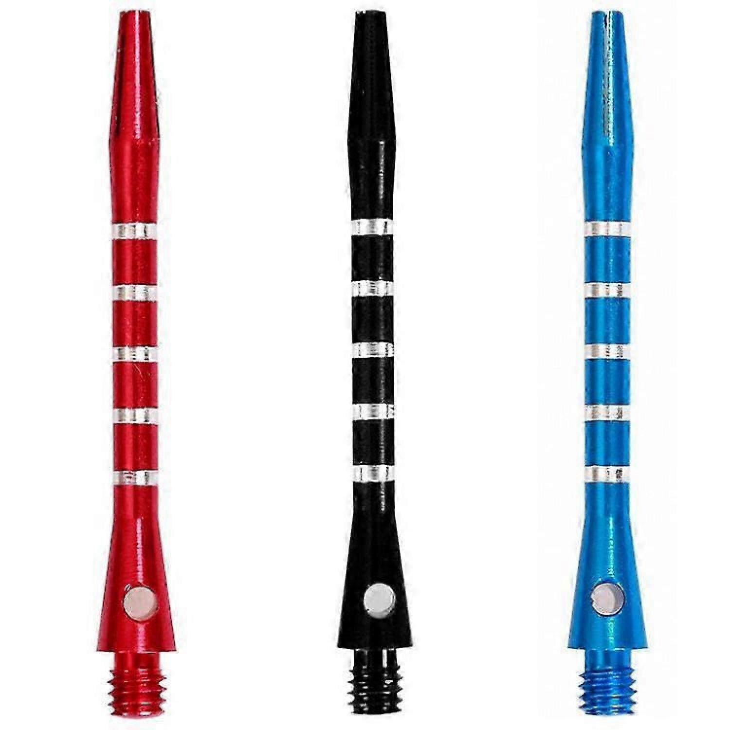 3 Pcs Medium Dart Shafts for Soft and Steel Tips Thread Aluminium Alloy Dart Stems 50 mm 53 mm with Rubber Rings Replacement Harrows Dart Accessories 