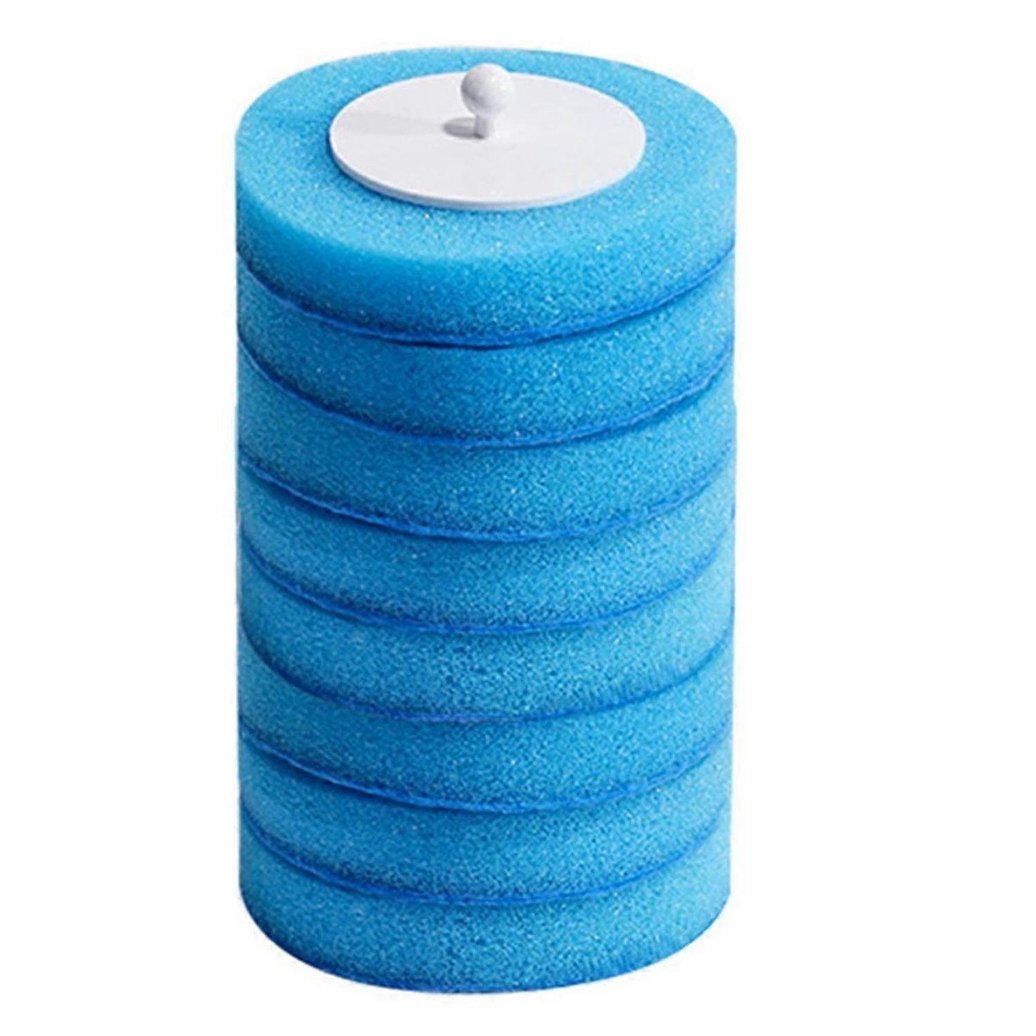 48PCS Disposable Toilet Brush Refills No Dead Angle Foam Blue