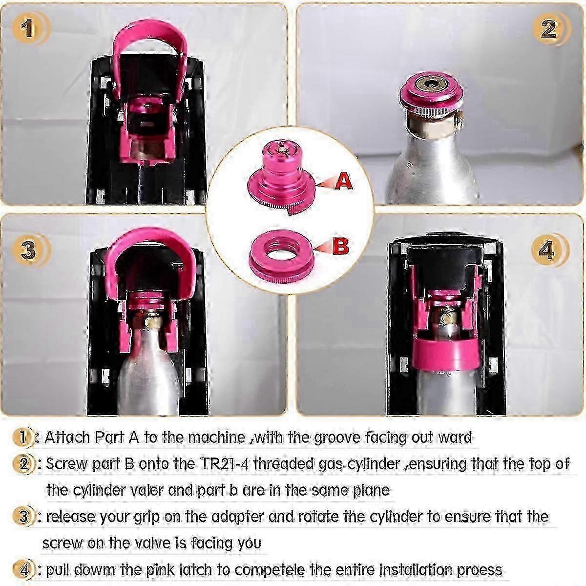 SodaStream CO2 Quick Adapter for DUO/ART Machines, TR21-4 Thread CO2 Tank Connector for Soda Water Maker