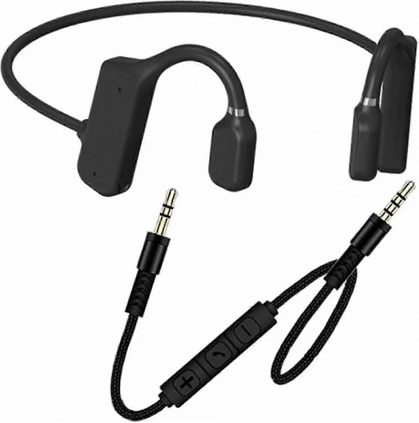 Bone Conduction Headphones 35mm Wired with Microphone for Phones, Computers, and Tablets