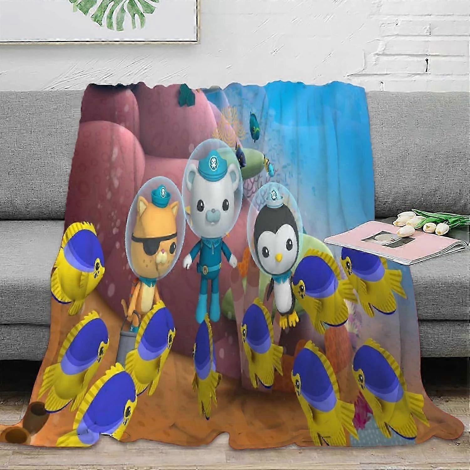 3D tisk deky s motivem Octonauts, měkké a teplé, digitálně potištěné deky, flanelová deka, ultra měkké mikrofleecové deky na Vánoce a narozeniny