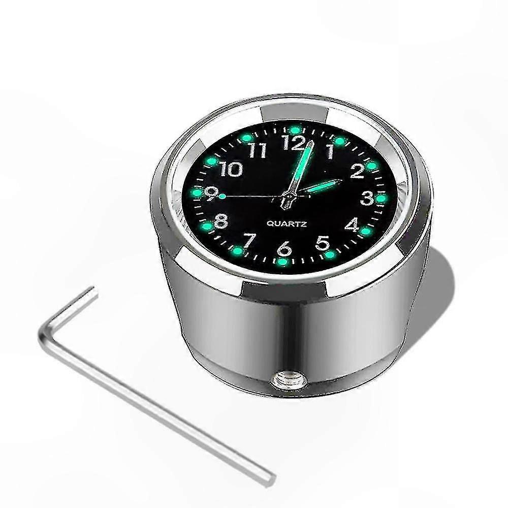 Waterproof Motorcycle Clock with Handlebar Mount, Luminous Aluminum Quartz Watch for 7/8" Bars
