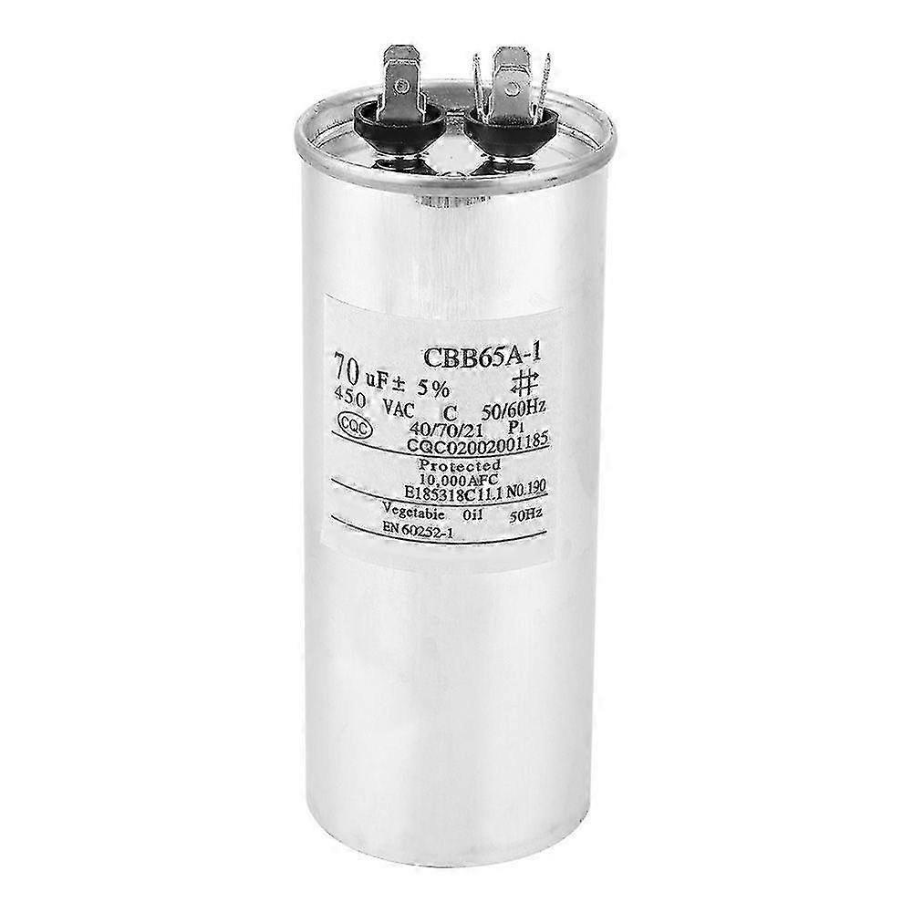 CBB65 70UF 450V Capacitor Aluminum Shell Start Air Conditioning Compressor Capacitor 125x50mm