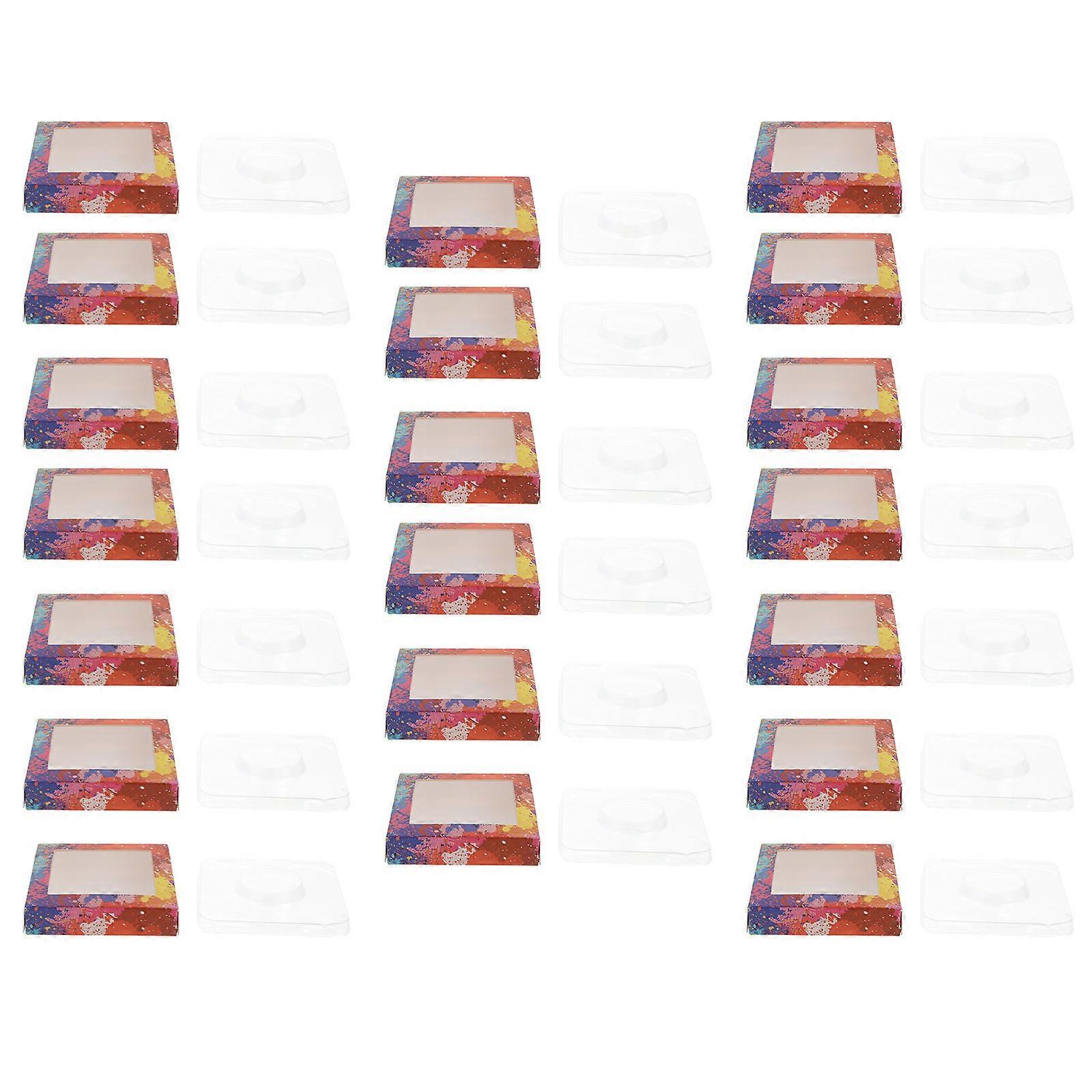 Multi Color Paper Lash Boxes for Storage 20Sets Square Open Window Packaging