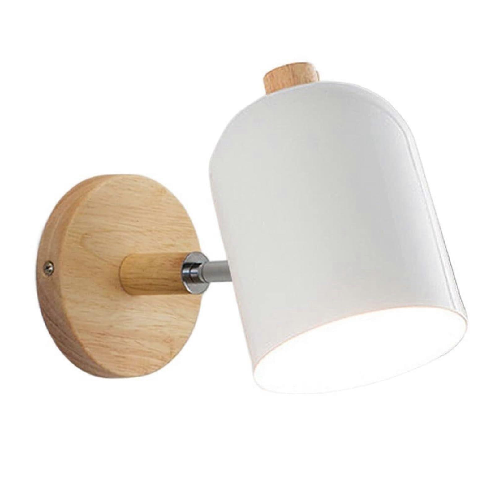 Nordic Minimalist Indoor Wall Light Adjustable Rotating Bedside Wall Sconce E27 Metal Wall Lamp Living Room Bathroom White