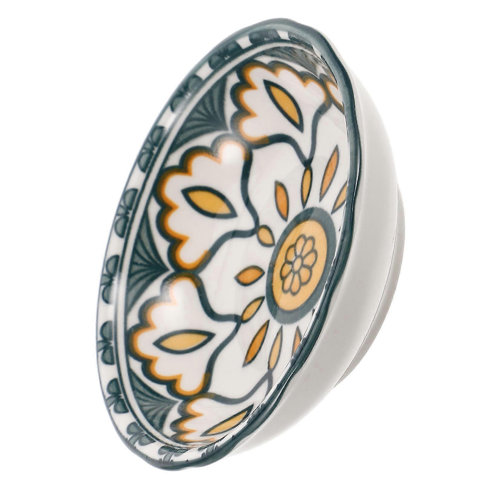 Porcelain Sauce Dipping Plate Condiment Use 3Pcs Yellow