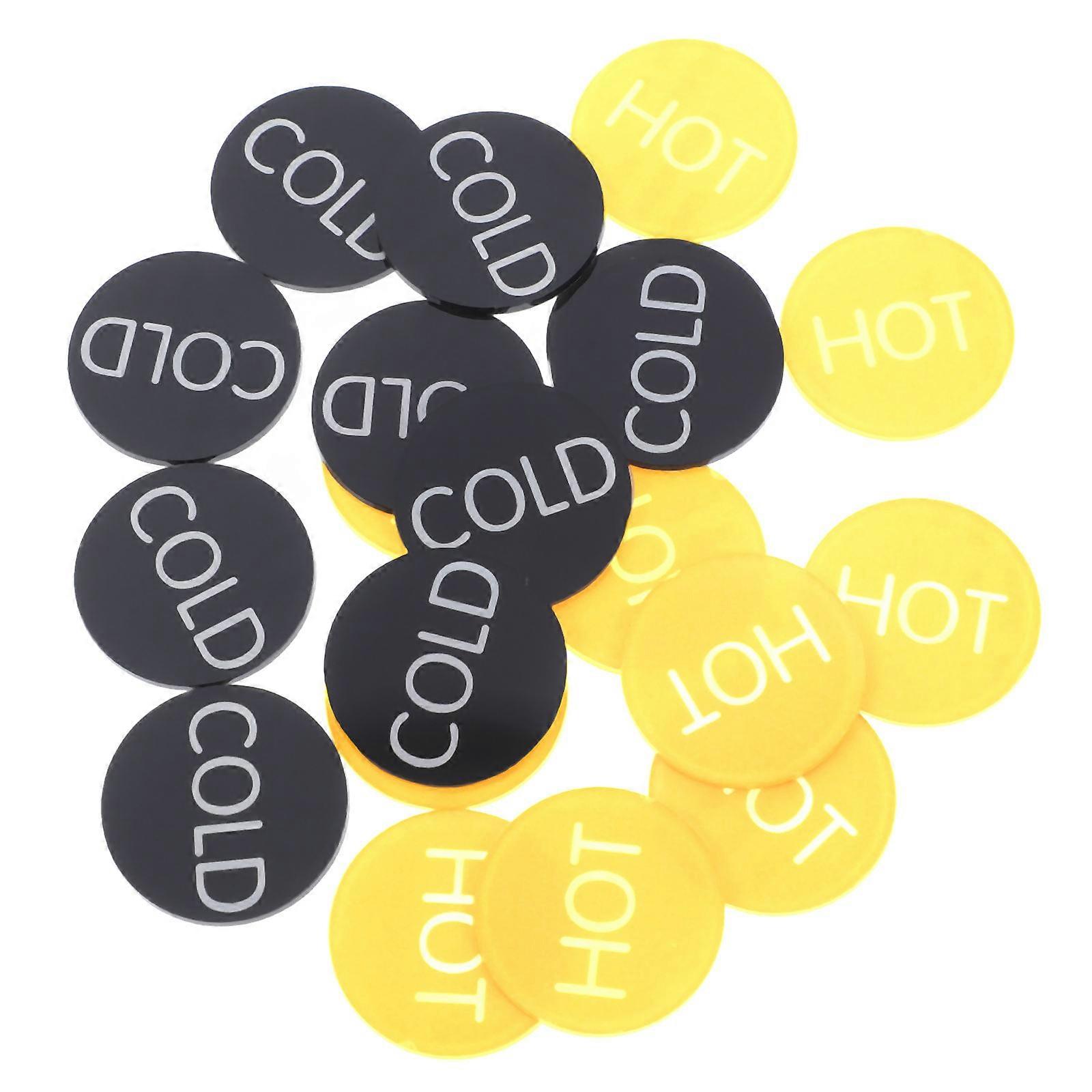 Hot Cold Water Indicator Acrylic Self Stick Labels for Faucets 10Pairs