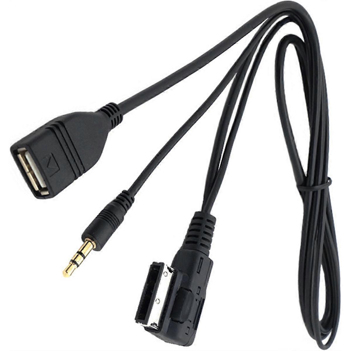 3.5mm AUX Audio Cable Music MMI Interface USB Charger for A6L A8L A3 A4L A5 A1 S5 Q5