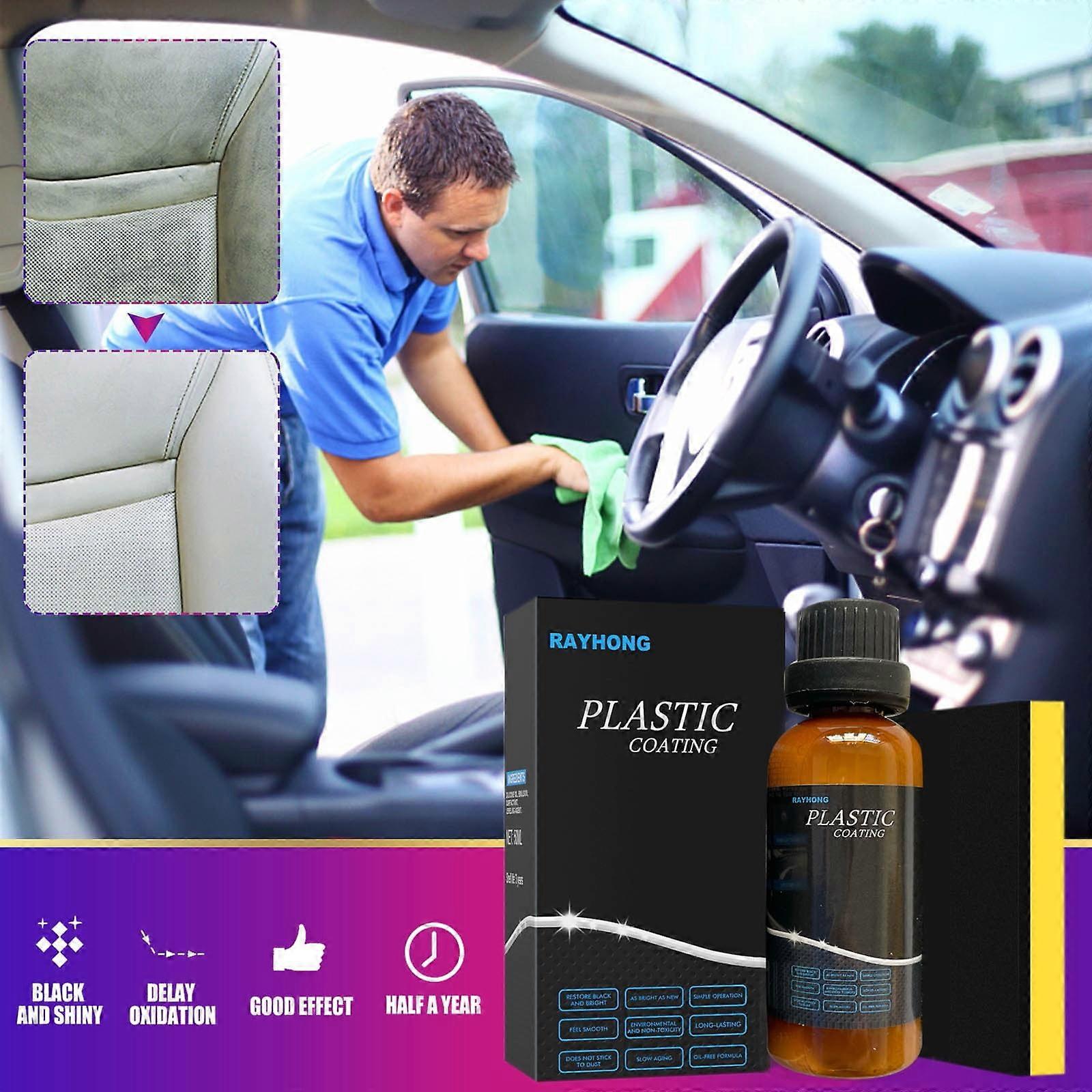 sulihua 50ML Car Plastic Restorer, Nano Refreshing Back to Black Coating Agent for Plastic Parts Revitalizer