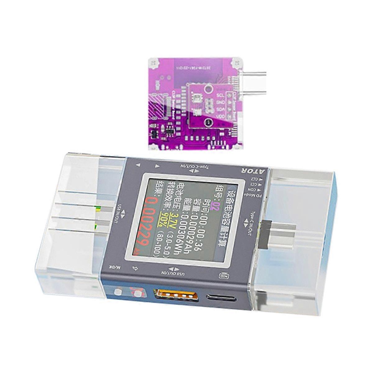 USB Tester Multi-Function Digital Display Voltage Current Monitor Power Meter with 4-in-1 Digital Se